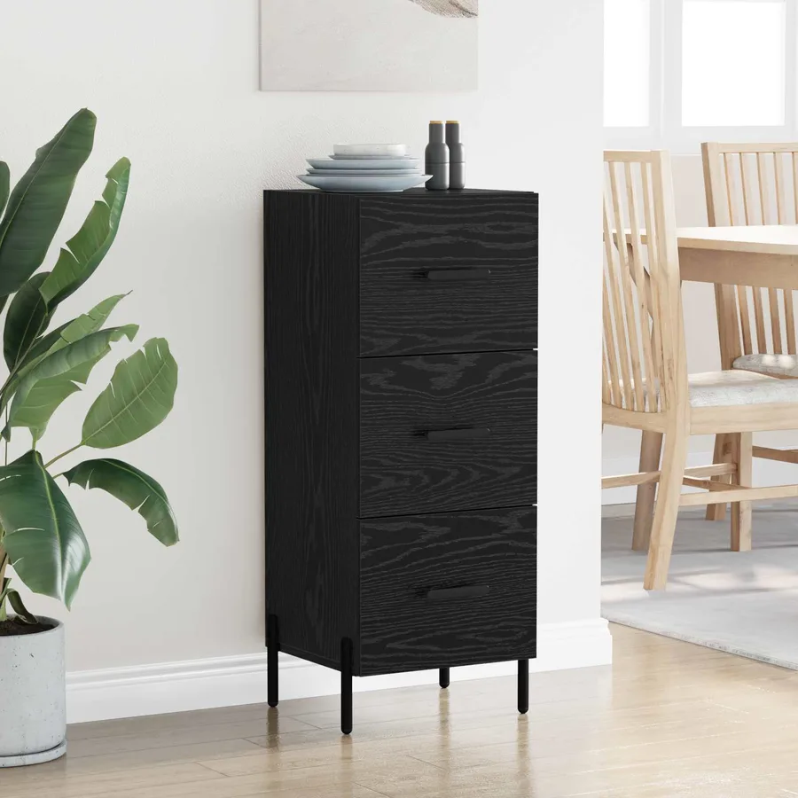 Buffet Chêne noir 34 x 34,5 x 90 cm Bois d'ingénierie - 4