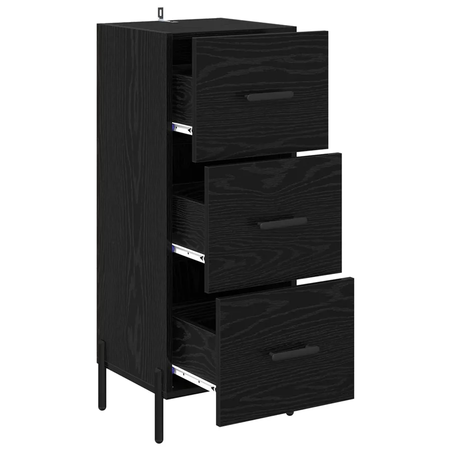 Buffet Chêne noir 34 x 34,5 x 90 cm Bois d'ingénierie - 5