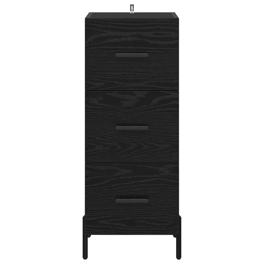Buffet Chêne noir 34 x 34,5 x 90 cm Bois d'ingénierie - 6