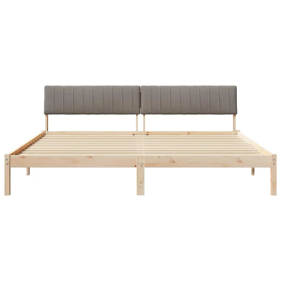 Cadre de lit Marron et taupe 200 x 200 cm Bois massif en pin - 5