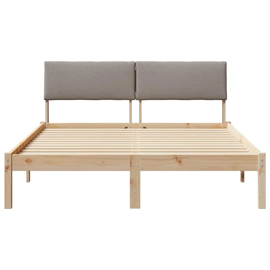 Cadre de lit Marron et taupe 160 x 200 cm Bois massif en pin - 5