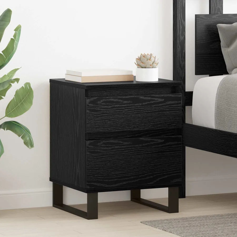 Cabinet de chevet Chêne noir 40 x 35 x 50 cm Bois d'ingénierie