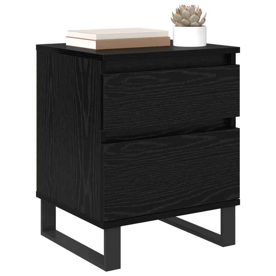 Cabinet de chevet Chêne noir 40 x 35 x 50 cm Bois d'ingénierie - 3