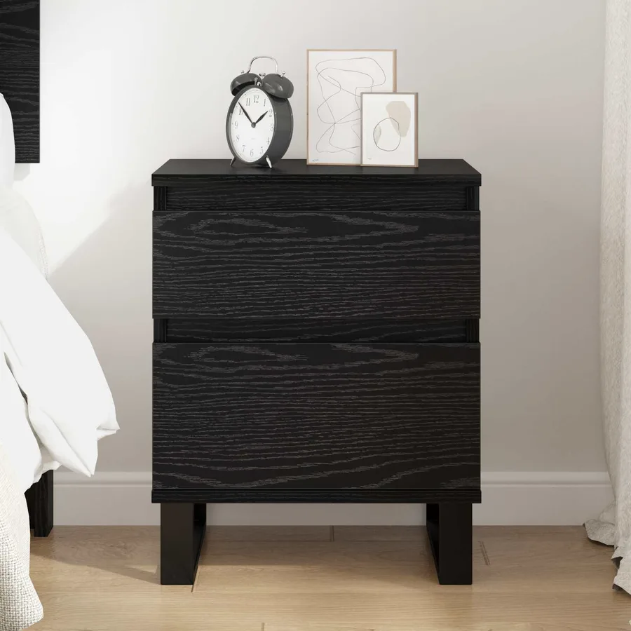 Cabinet de chevet Chêne noir 40 x 35 x 50 cm Bois d'ingénierie - 4