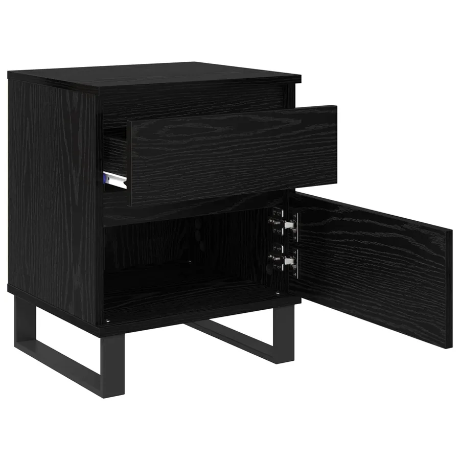 Cabinet de chevet Chêne noir 40 x 35 x 50 cm Bois d'ingénierie - 5