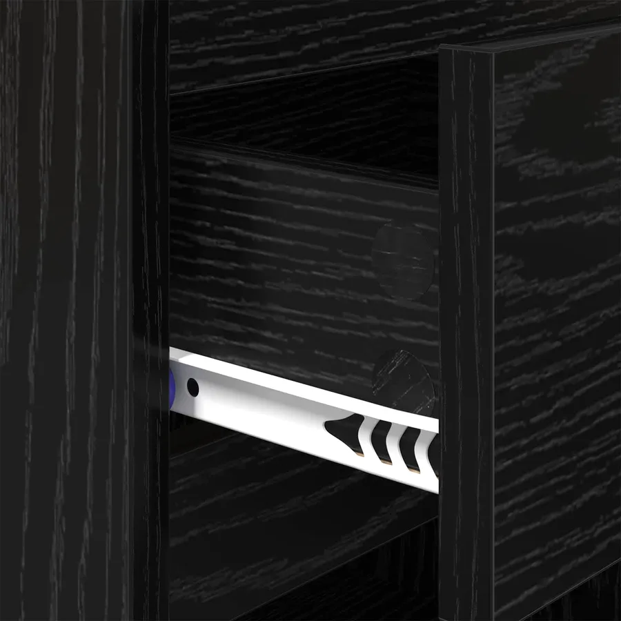 Cabinet de chevet Chêne noir 40 x 35 x 50 cm Bois d'ingénierie - 8