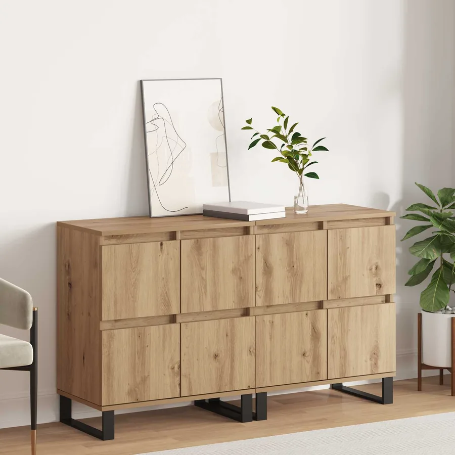 Buffet 2 pcs Chêne artisanal 60 x 35 x 70 cm