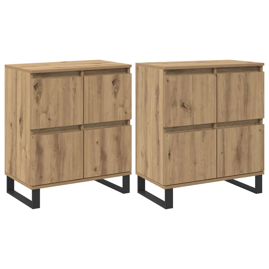 Buffet 2 pcs Chêne artisanal 60 x 35 x 70 cm - 2