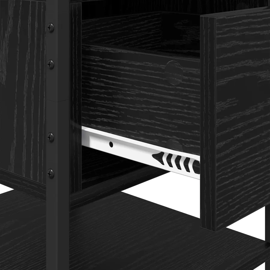 Cabinet de chevet Chêne noir 40 x 42 x 56 cm Bois d'ingénierie - 9