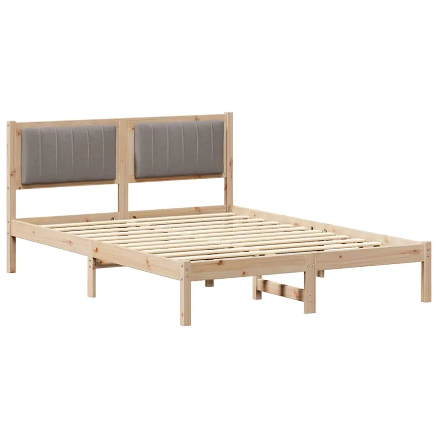 Cadre de lit avec tête de lit rembourrée Taupe 120 x 190 cm - 2