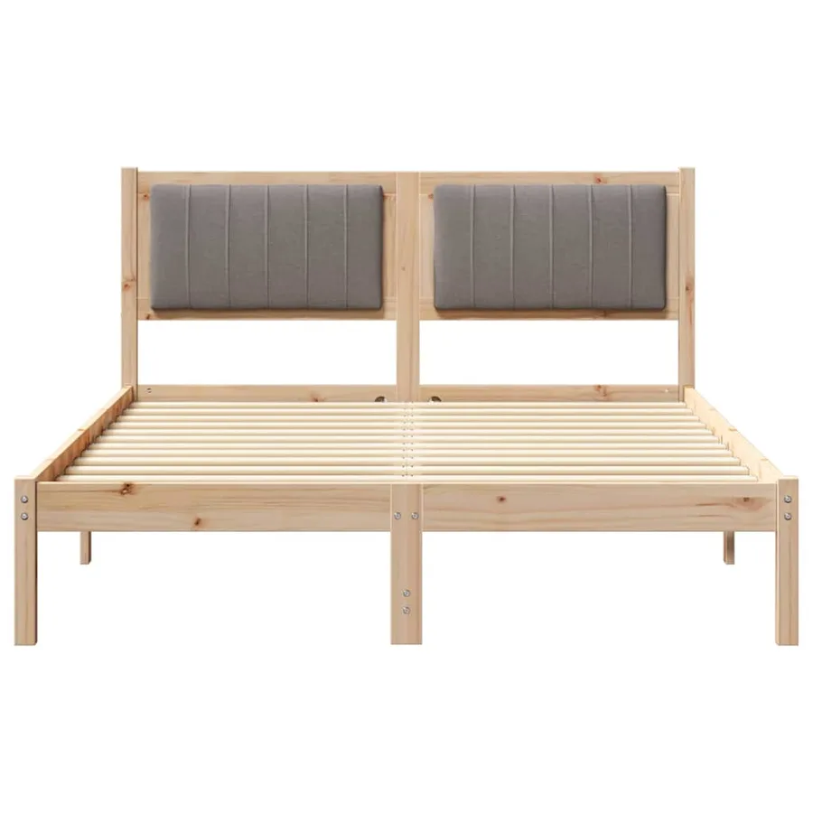 Cadre de lit avec tête de lit rembourrée Taupe 120 x 190 cm - 5