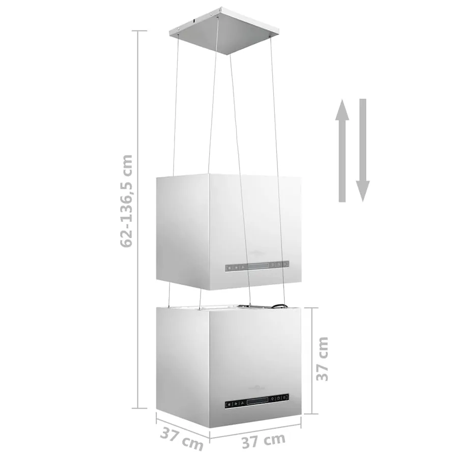 Hotte suspendue à capteur tactile LCD 37 cm Acier inoxydable - 8