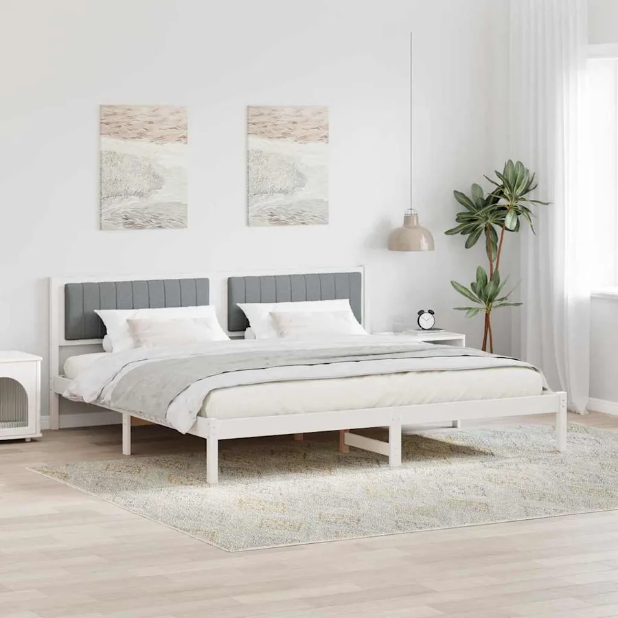 Cadre de lit Gris clair 200 x 200 cm Pin massif
