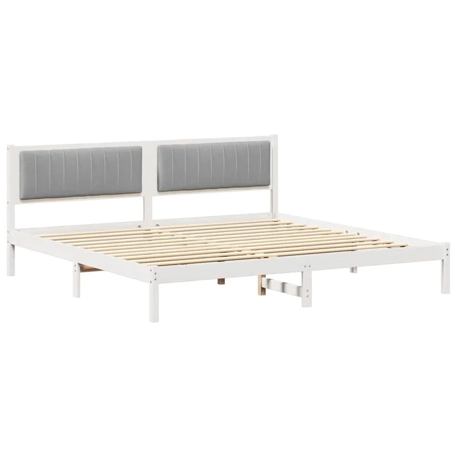 Cadre de lit Gris clair 200 x 200 cm Pin massif - 2