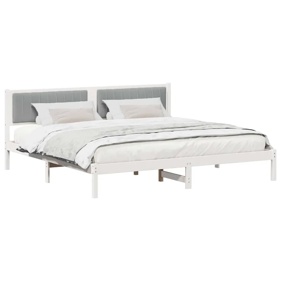 Cadre de lit Gris clair 200 x 200 cm Pin massif - 3