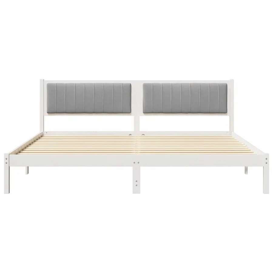 Cadre de lit Gris clair 200 x 200 cm Pin massif - 5