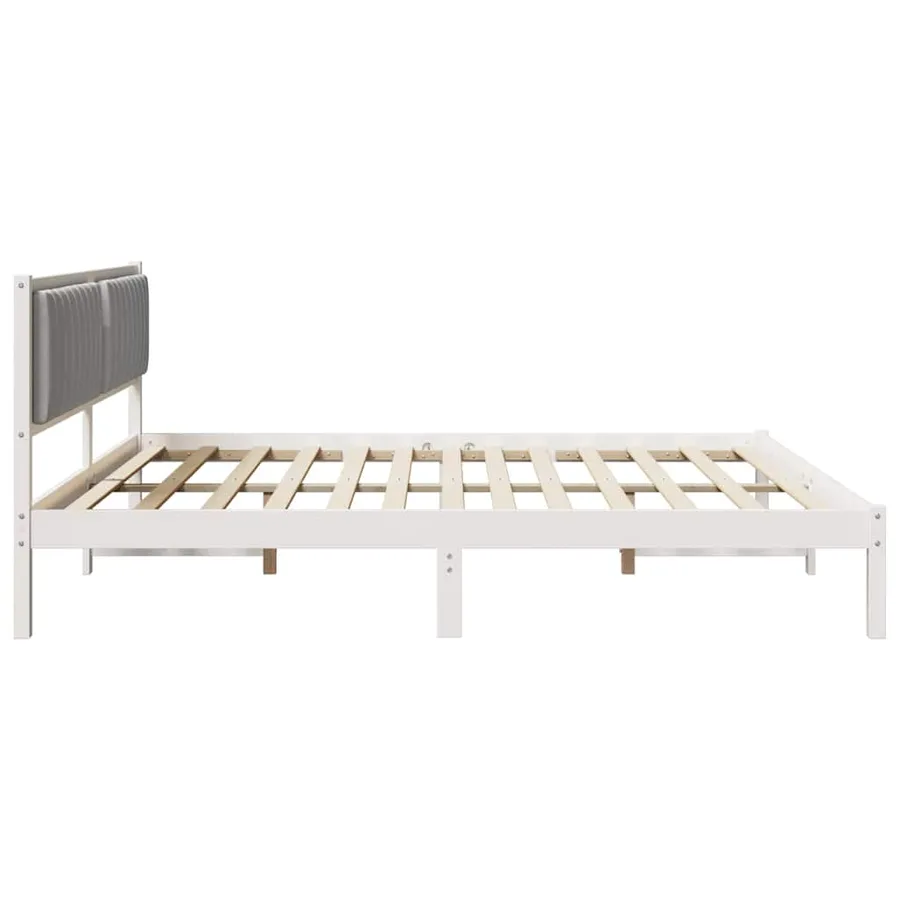 Cadre de lit Gris clair 200 x 200 cm Pin massif - 6