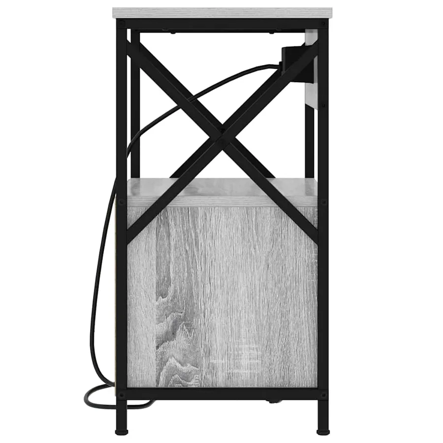 Cabinet de chevet Gris Sonoma 40 x 31 x 60 cm Bois d'ingénierie - 7