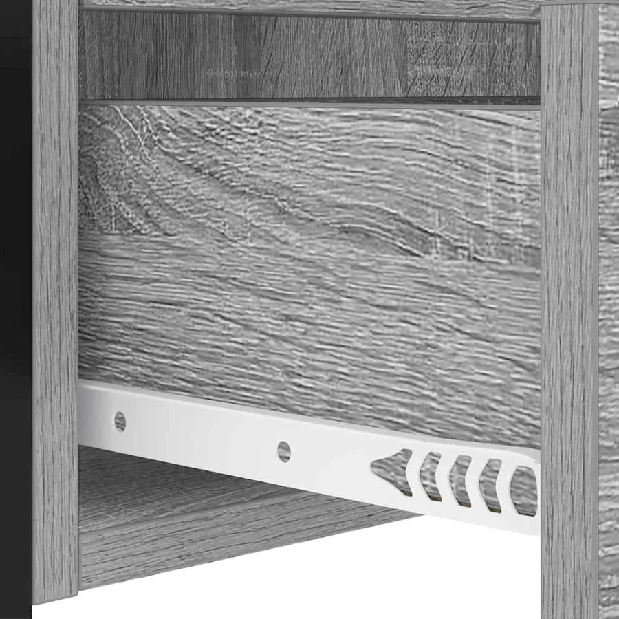 Cabinet de chevet Gris Sonoma 40 x 31 x 60 cm Bois d'ingénierie - 8