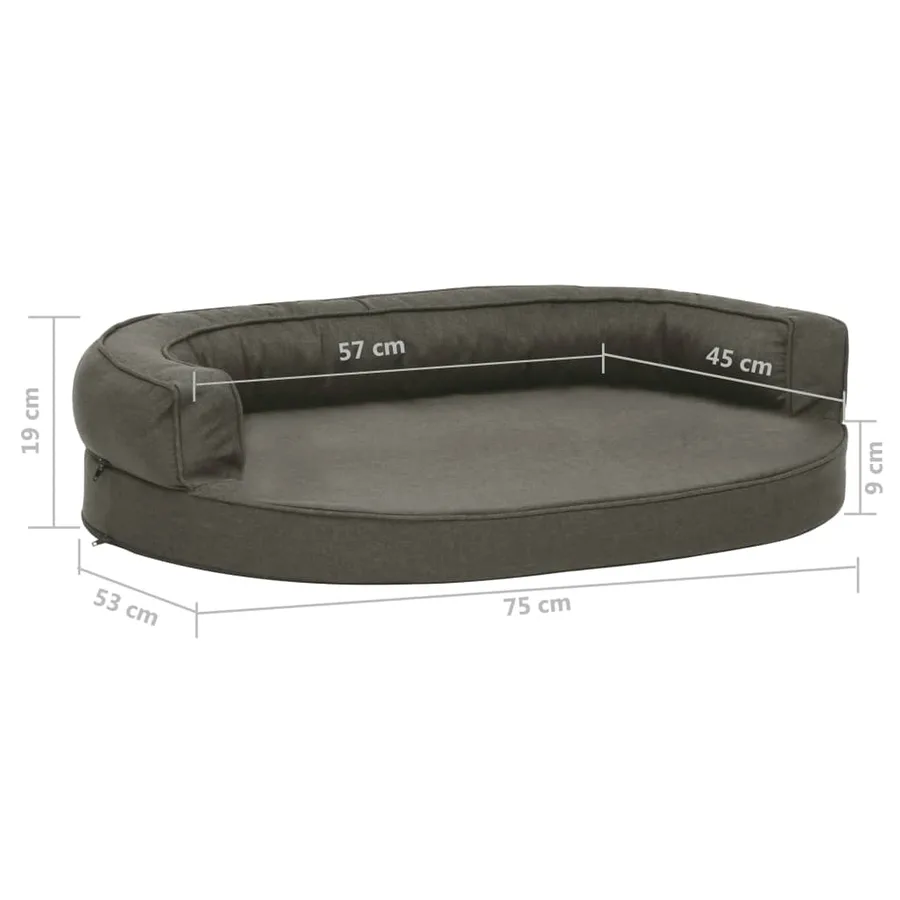 Matelas de lit ergonomique pour chien 75x53 cm Aspect de lin - 7
