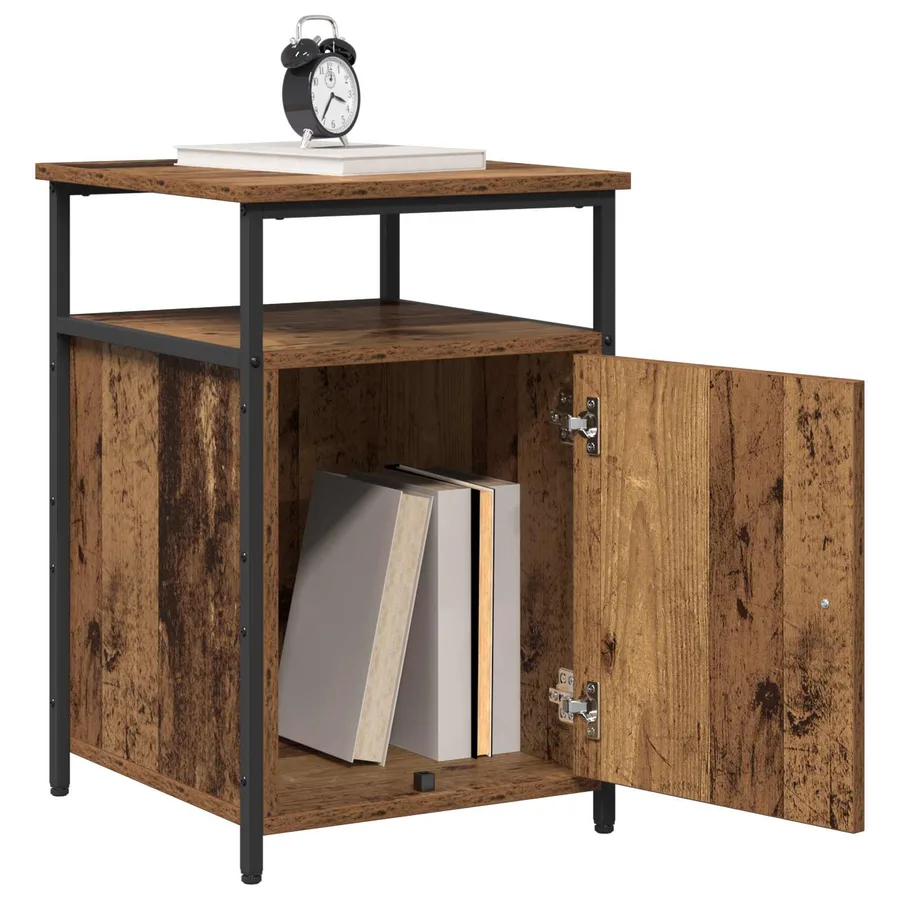 Cabinet de chevet 2 pcs Vieux bois Bois d'ingénierie - 3