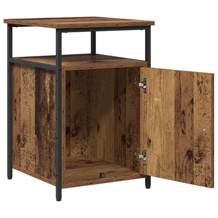 Cabinet de chevet 2 pcs Vieux bois Bois d'ingénierie - 6