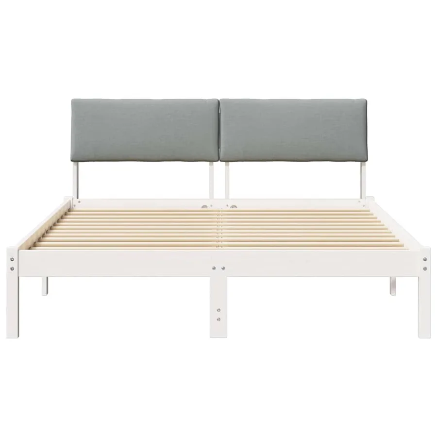 Cadre de lit avec tête de lit Blanc et gris clair 150 x 200 cm - 5