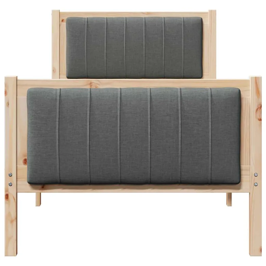 Cadre de lit avec tête de lit marron et gris foncé 75 x 190 cm - 5