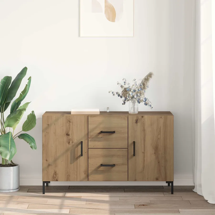 Buffet Chêne artisanal 100 x 36 x 60 cm Bois d'ingénierie - 4