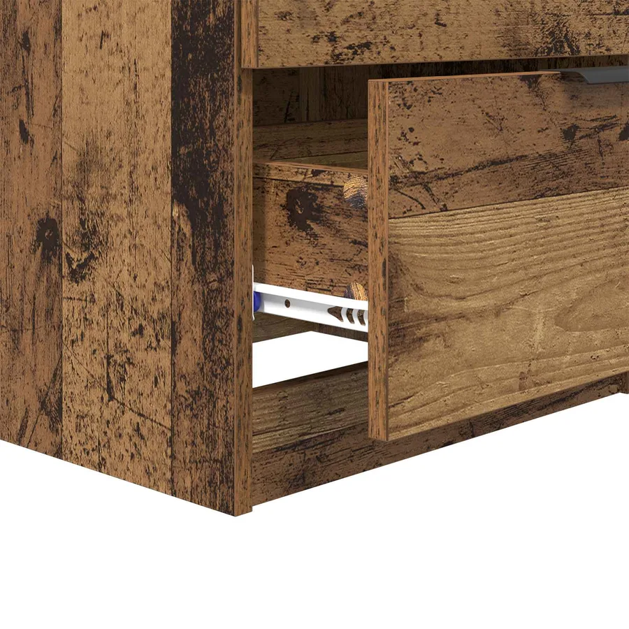 Cabinet de chevet avec tiroir 2 pcs Bois ancien 45 x 39 x 50cm - 10