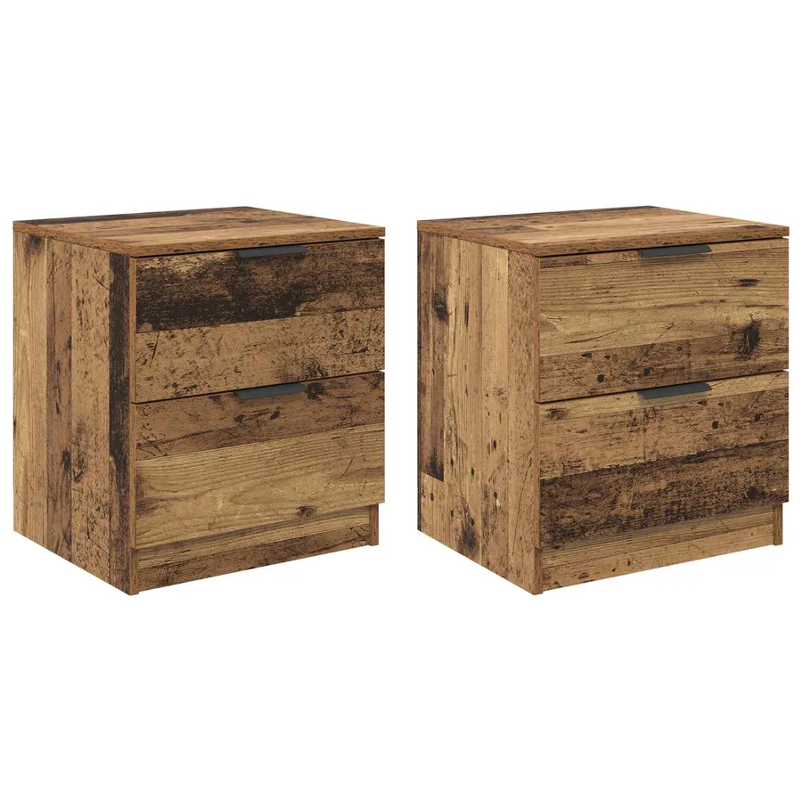 Cabinet de chevet avec tiroir 2 pcs Bois ancien 45 x 39 x 50cm - 2