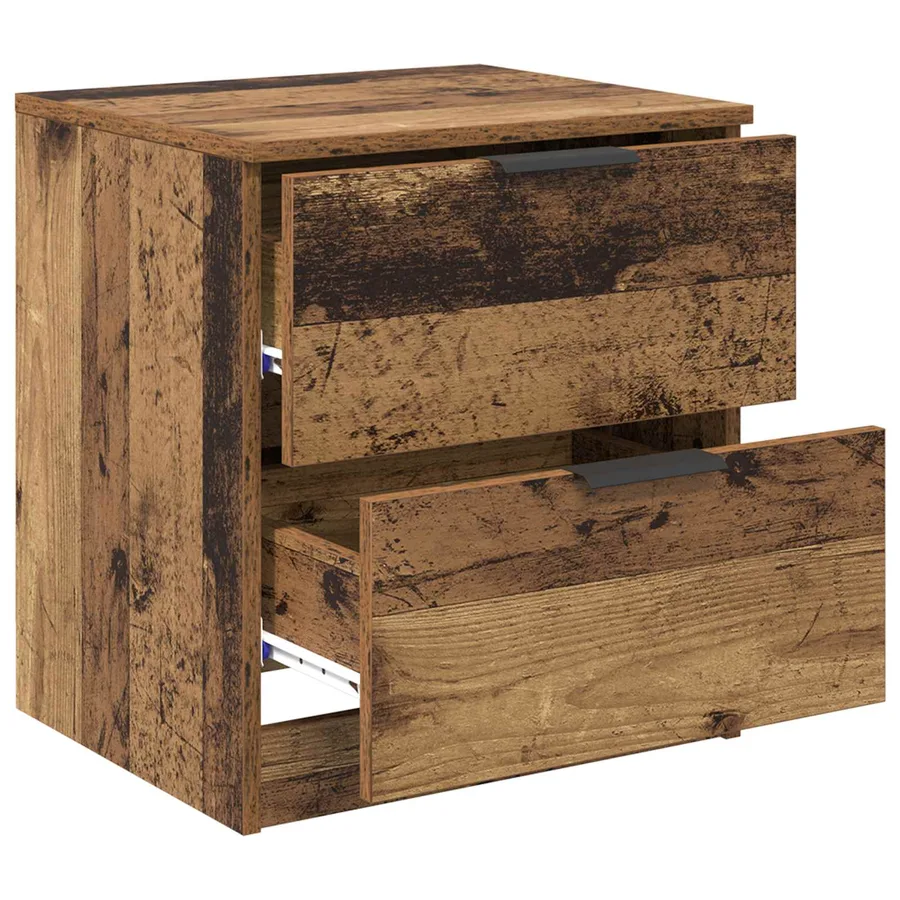 Cabinet de chevet avec tiroir 2 pcs Bois ancien 45 x 39 x 50cm - 5
