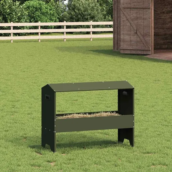 Trough d'alimentation pour le bétail Vert olive 79 x 35 x 62 cm