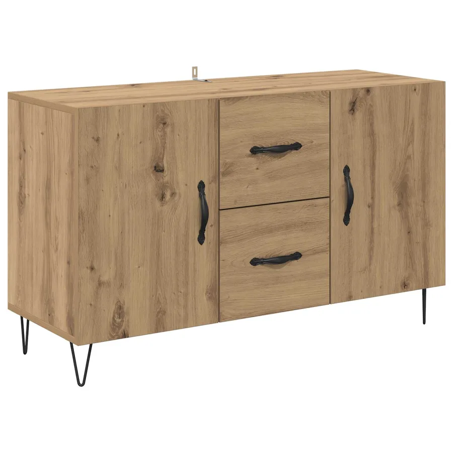 Buffet Chêne artisanal 100 x 36 x 60 cm Bois d'ingénierie - 2