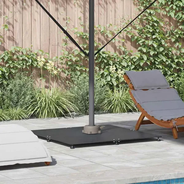 Pied de parasol Gris foncé 100 x 100 x 4 cm Acier