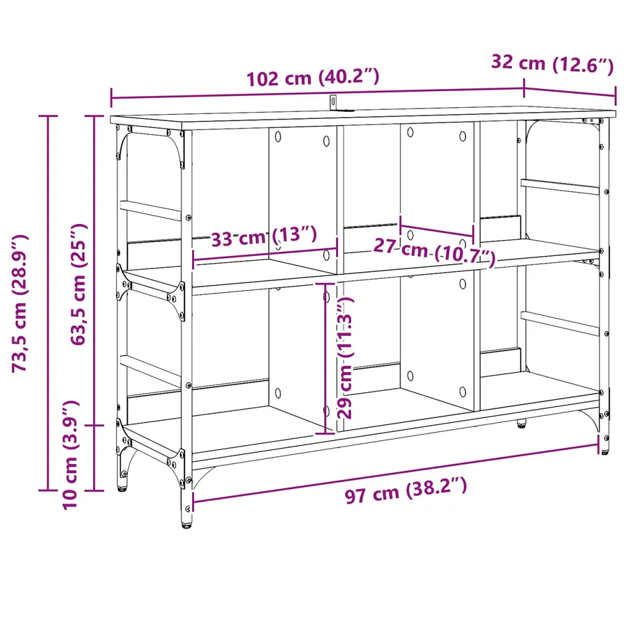 Buffet Chêne noir 102 x 32 x 73,5 cm - 12