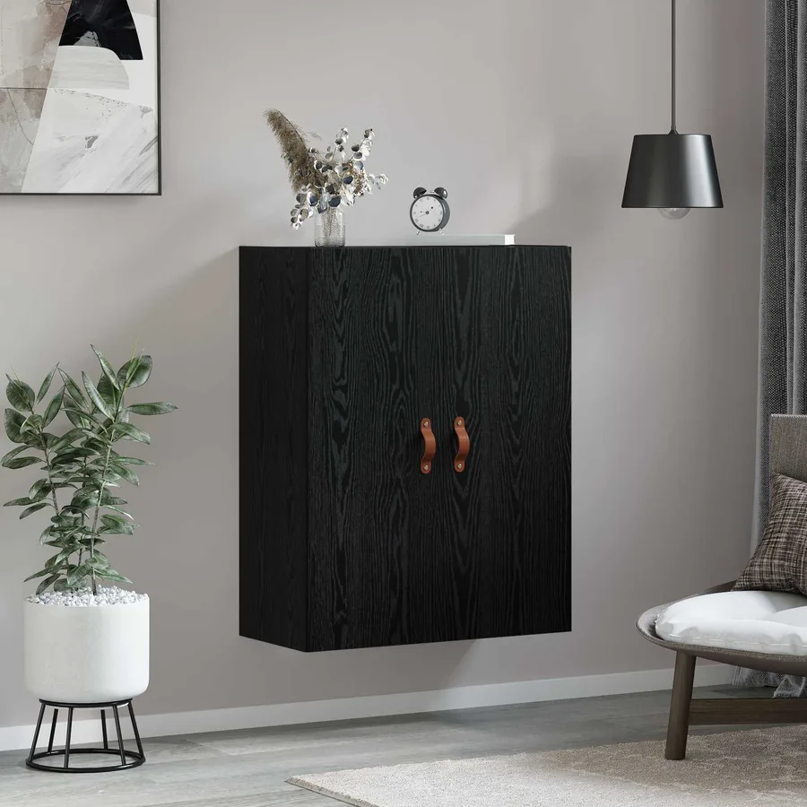 Meuble mural Chêne noir 69,5 x 34 x 90 cm Bois d'ingénierie - 4