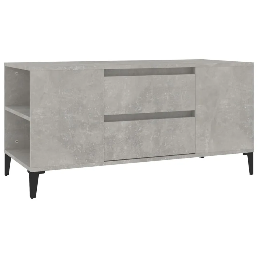Meuble TV Gris béton 102x44,5x50 cm Bois d'ingénierie - 2