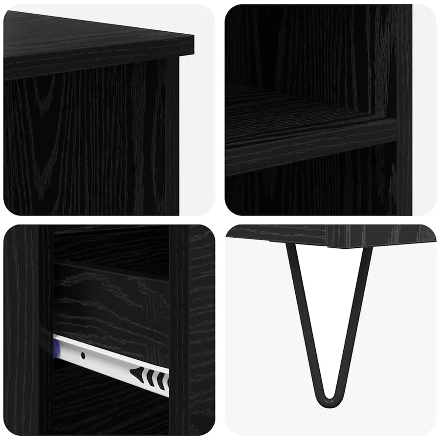 Haut Armoire Chêne noir 40 x 36 x 110 cm Bois d'ingénierie - 9