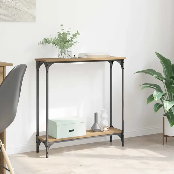 Table console Chêne artisanal 75 x 22,5 x 75 cm