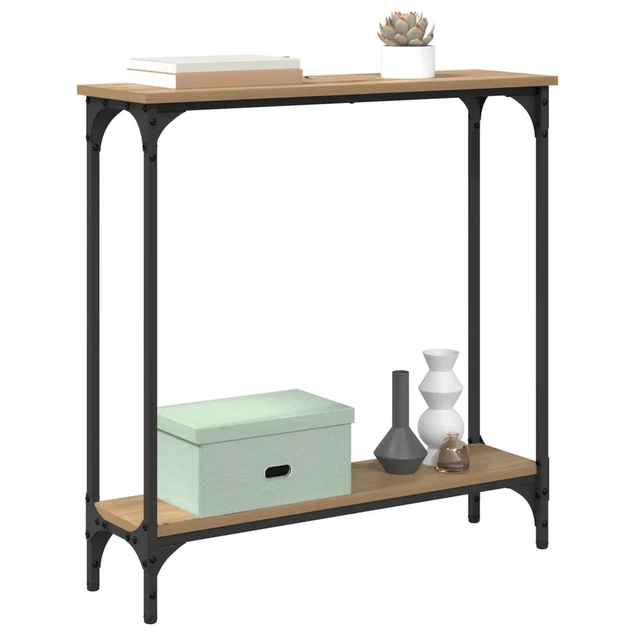 Table console Chêne artisanal 75 x 22,5 x 75 cm - 3