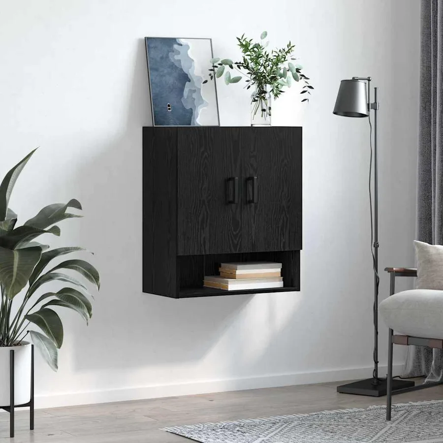 Meuble mural Chêne noir 60 x 31 x 70 cm Bois d'ingénierie - 4