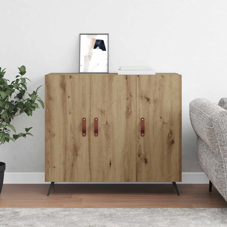 Buffet Chêne artisanal 89,5 x 34 x 80 cm Bois d'ingénierie - 4