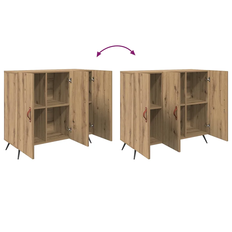 Buffet Chêne artisanal 89,5 x 34 x 80 cm Bois d'ingénierie - 8