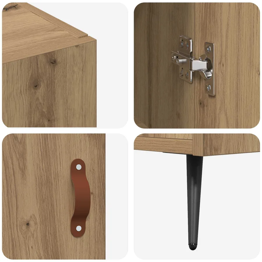 Buffet Chêne artisanal 89,5 x 34 x 80 cm Bois d'ingénierie - 9