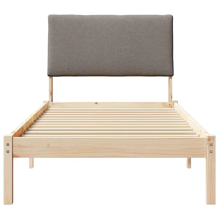 Cadre de lit Marron et taupe 100 x 200 cm Bois massif en pin - 5
