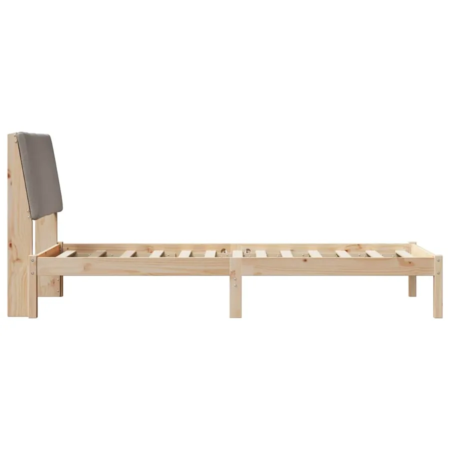Cadre de lit Marron et taupe 100 x 200 cm Bois massif en pin - 6