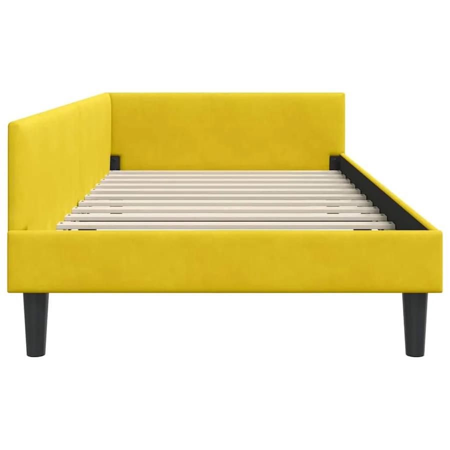 Cadre de lit d'angle Jaune 90 cm x 190 cm Velours - 6
