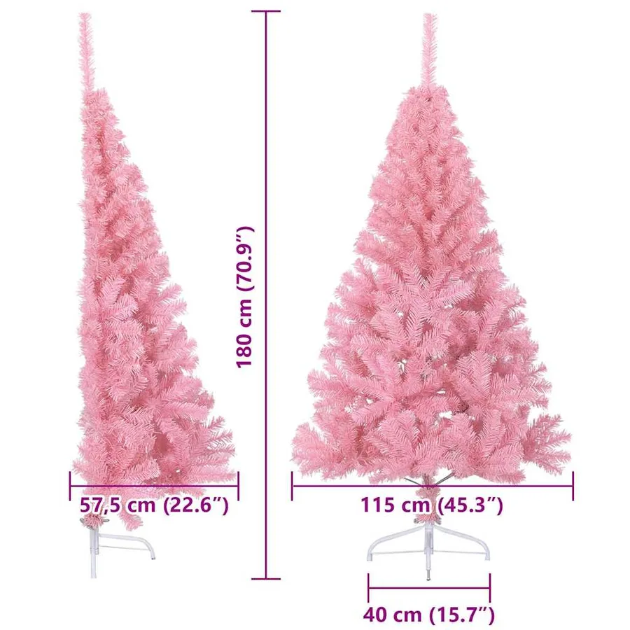 Sapin de Noël artificiel pré-éclairé Rose 180 cm PVC - 20