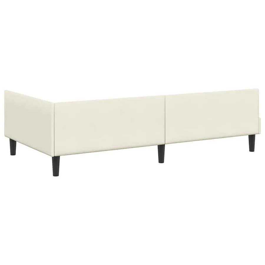 Cadre de lit d'angle Crème 100 cm x 200 cm Velours - 7